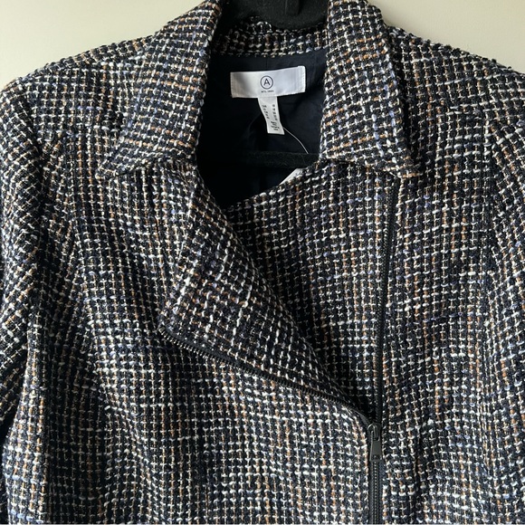 NWT Addition Elle Asymmetric Zip Up Jacket with Collar Size 18 tweed - Picture 7 of 12